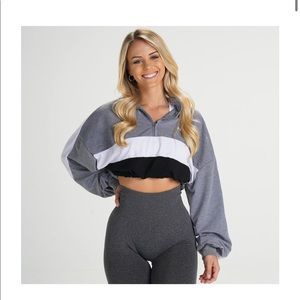 NVGTN Grey Oversized Cropped Pullover